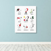Peanuts | Snoopy Christmas Holiday Moods Canvas Afdruk (Insitu (Houten vloer))