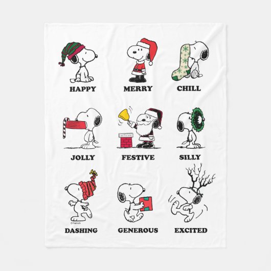Peanuts | Snoopy Christmas Holiday Moods Fleece Deken (Voorkant)