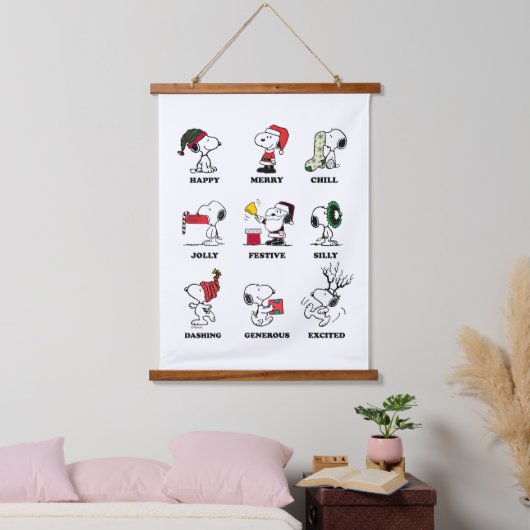 Peanuts | Snoopy Christmas Holiday Moods Hangend Wandkleed (Slaapkamer)