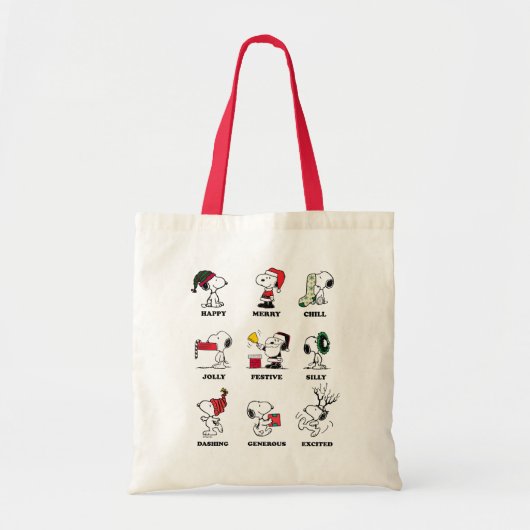 Peanuts | Snoopy Christmas Holiday Moods Tote Bag (Voorkant)