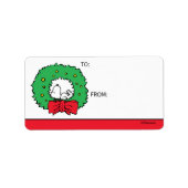 Peanuts | Snoopy Christmas Wreath Gift Label (Voorkant)