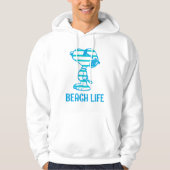 Peanuts | Snoopy Cyan Stripes Zonnebril Hoodie (Voorkant)