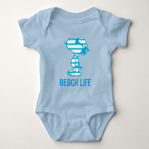 Peanuts Snoopy Cyan Stripes Zonnebril Romper