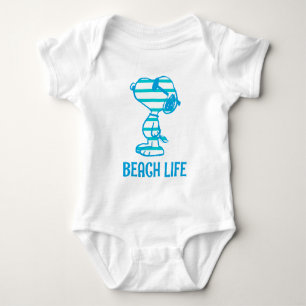 Peanuts Snoopy Cyan Stripes Zonnebril Romper