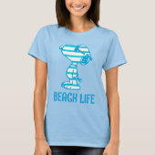 Peanuts | Snoopy Cyan Stripes Zonnebril T-shirt (Voorkant)