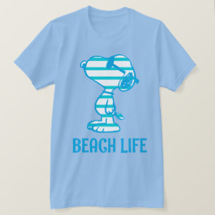 Peanuts   Snoopy Cyan Stripes Zonnebril T-shirt