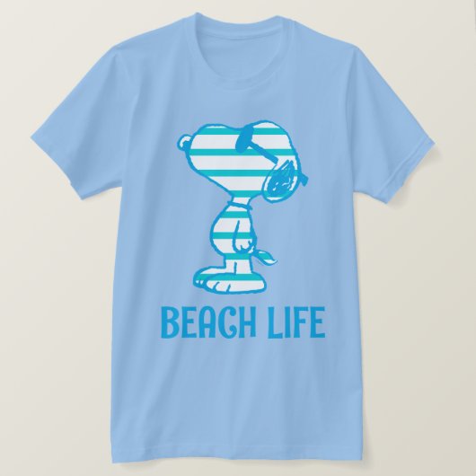 Peanuts | Snoopy Cyan Stripes Zonnebril T-shirt (Design voorkant)