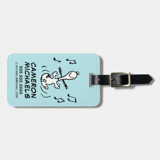 Peanuts | Snoopy Dancing Bagagelabel (Voorkant horizontaal)