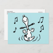 Peanuts | Snoopy Dancing Briefkaart (Voorkant / Achterkant)