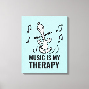 Peanuts   Snoopy Dancing Canvas Afdruk