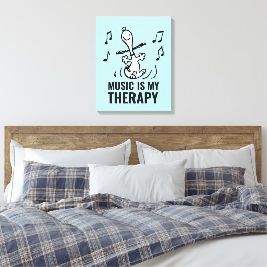 Peanuts | Snoopy Dancing Canvas Afdruk (Insitu (Slaapkamer))