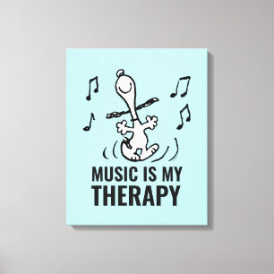 Peanuts   Snoopy Dancing Canvas Afdruk
