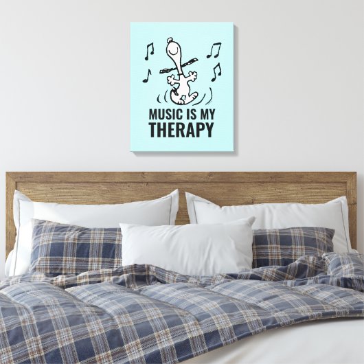 Peanuts | Snoopy Dancing Canvas Afdruk (Insitu (Slaapkamer))