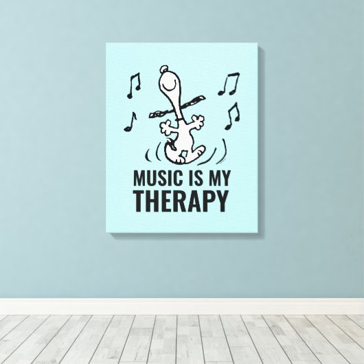 Peanuts | Snoopy Dancing Canvas Afdruk (Insitu (Houten vloer))