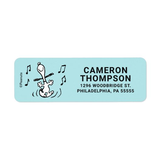 Peanuts | Snoopy Dancing Etiket (Voorkant)