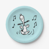 Peanuts | Snoopy Dancing Papieren Bordje (Voorkant)