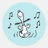 Peanuts | Snoopy Dancing Ronde Sticker (Voorkant)