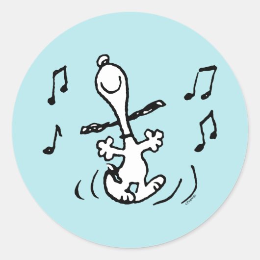 Peanuts | Snoopy Dancing Ronde Sticker (Voorkant)