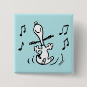 Peanuts | Snoopy Dancing Vierkante Button 5,1 Cm (Voorkant)