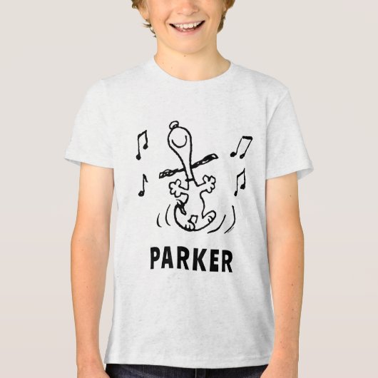 Peanuts | Snoopy Dansen Tri-Blend Shirt (Voorkant)