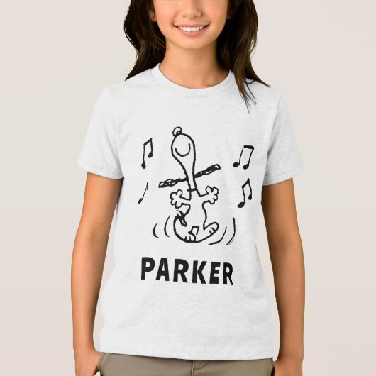 Peanuts | Snoopy Dansen Tri-Blend Shirt (Voorkant)