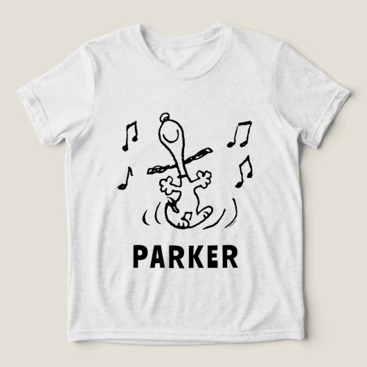 Peanuts | Snoopy Dansen Tri-Blend Shirt (Design voorkant)