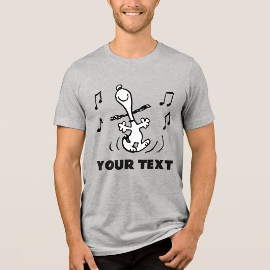 Peanuts | Snoopy Dansen Tri-Blend Shirt (Voorkant)
