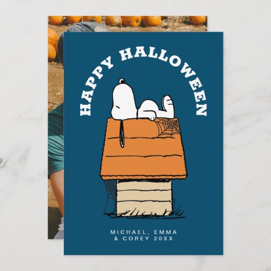 Peanuts | Snoopy & de boeken Feestdagenkaart (Voorkant / Achterkant)