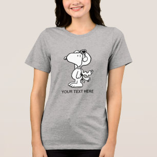 Peanuts Snoopy de vliegende aas BW Tri-Blend Shirt