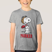 Peanuts | Snoopy De Vliegende Held Tri-Blend Shirt (Voorkant)