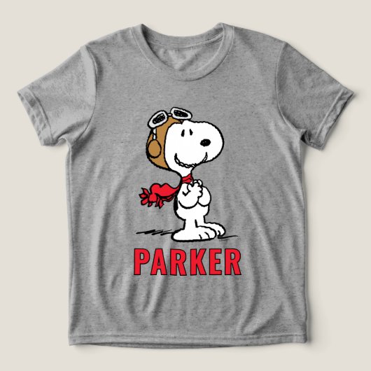 Peanuts | Snoopy De Vliegende Held Tri-Blend Shirt (Design voorkant)