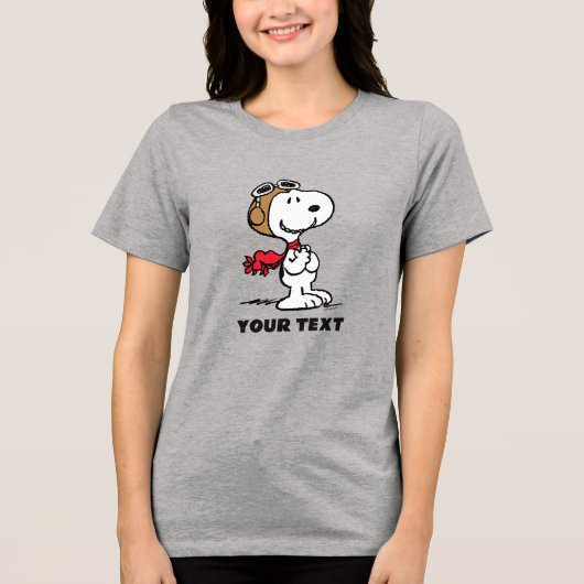 Peanuts | Snoopy De Vliegende Held Tri-Blend Shirt (Voorkant)