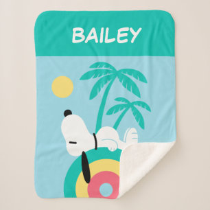 Peanuts   Snoopy Deco   Jouw namen toevoegen Sherpa Deken