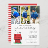 Peanuts Snoopy Dog House 1e verjaardag Kaart (Voorkant / Achterkant)