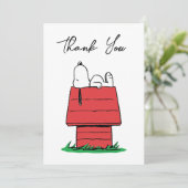Peanuts Snoopy Dog House | BABY SHOWER Bedankkaart (Staand voorkant)
