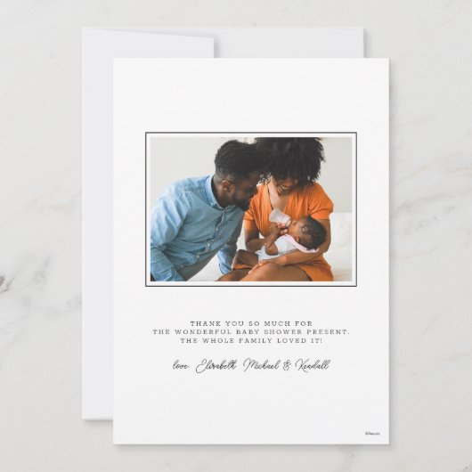 Peanuts Snoopy Dog House | BABY SHOWER Bedankkaart (Achterkant)