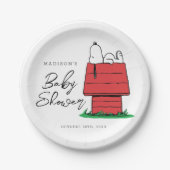 Peanuts Snoopy Dog House | BABY SHOWER Papieren Bordje (Voorkant)
