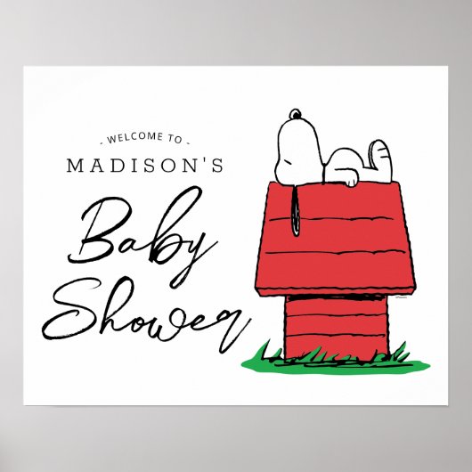 Peanuts Snoopy Dog House - Baby shower Poster (Voorkant)