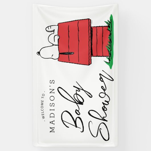Peanuts Snoopy Dog House | BABY SHOWER Spandoek (Verticaal)