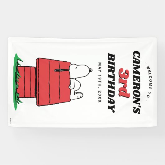 Peanuts Snoopy Dog House Birthday Banner (Horizontaal)