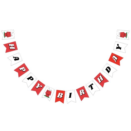 Peanuts Snoopy Dog House Birthday  Bunting Flags Vlaggetjes (Alle)