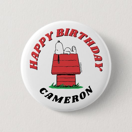 Peanuts Snoopy Dog House Birthday Button (Voorkant)