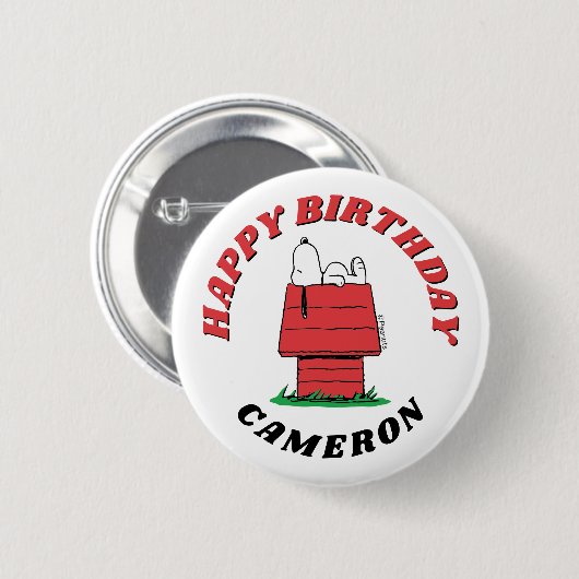 Peanuts Snoopy Dog House Birthday Button (Voorkant /achterkant)