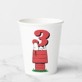 Peanuts Snoopy Dog House Birthday Paper Cups Papieren Bekers
