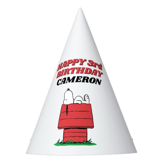 Peanuts Snoopy Dog House Birthday Party Hat Feesthoedjes (Voorkant)