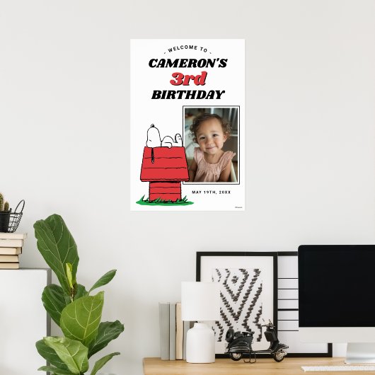 Peanuts Snoopy Dog House Birthday Poster (Thuiskantoor)