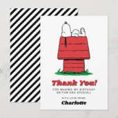 Peanuts Snoopy Dog House Birthday Thank You Card Bedankkaart (Voorkant / Achterkant)