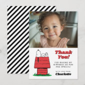 Peanuts Snoopy Dog House Birthday Thank You Card Bedankkaart (Voorkant / Achterkant)