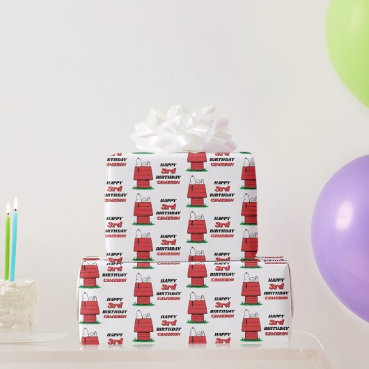 Peanuts Snoopy Dog House Birthday Wrapping Paper Cadeaupapier (Feestgeschenken)