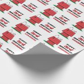 Peanuts Snoopy Dog House Birthday Wrapping Paper Cadeaupapier (Hoek)